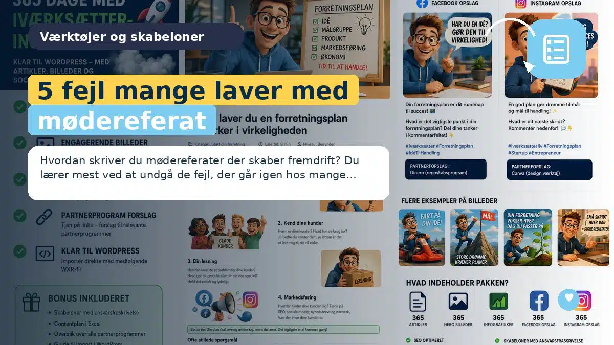 5 fejl mange laver med mødereferat