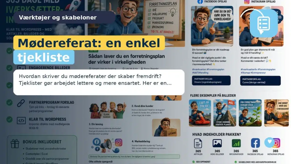 Mødereferat: en enkel tjekliste