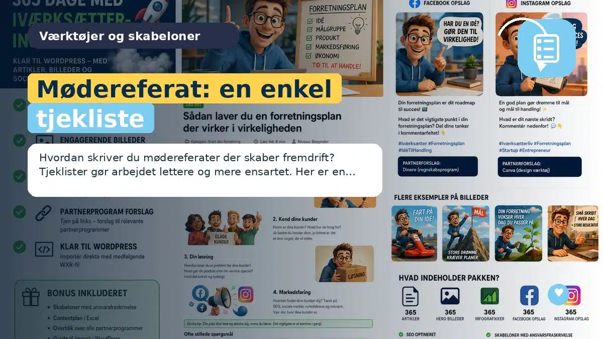 Mødereferat: en enkel tjekliste