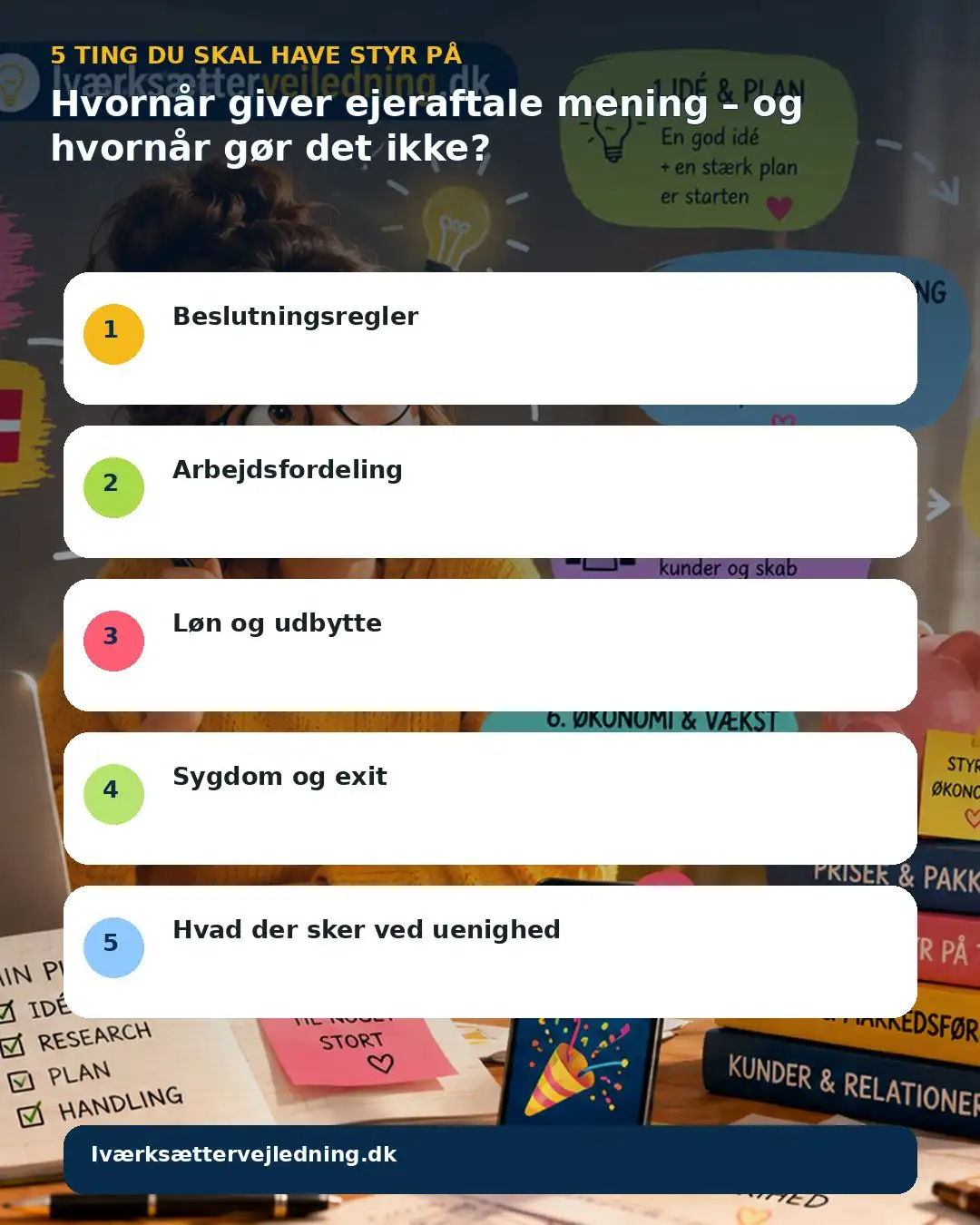 Hvornår giver ejeraftale mening – og hvornår gør det ikke? – visuel huskeliste