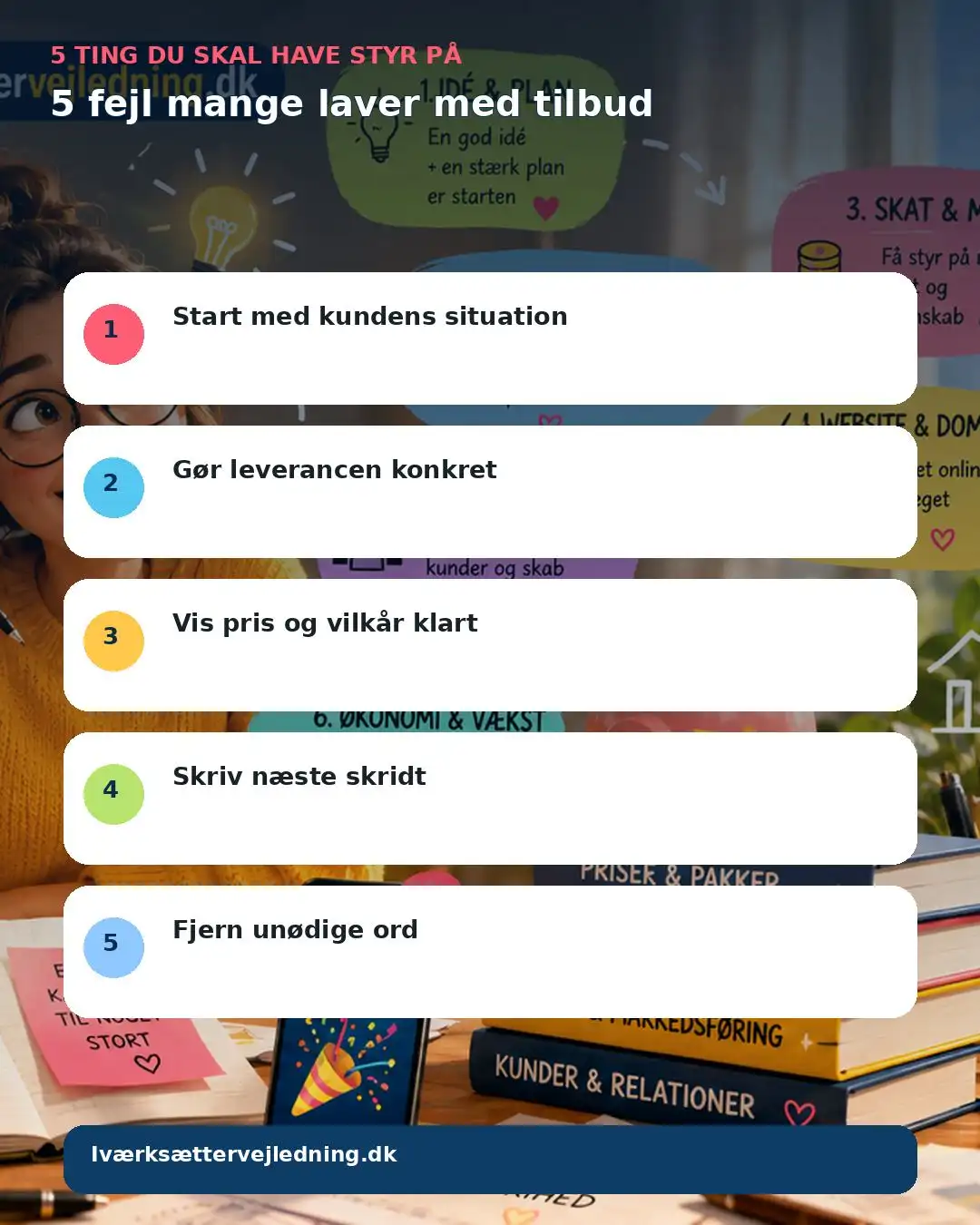 5 fejl mange laver med tilbud – visuel huskeliste