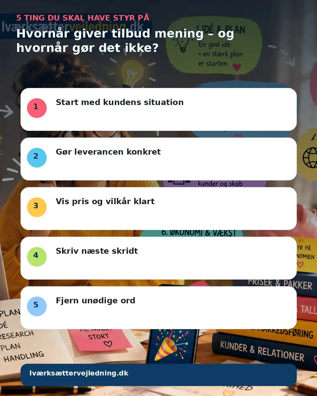 Hvornår giver tilbud mening – og hvornår gør det ikke? – visuel huskeliste