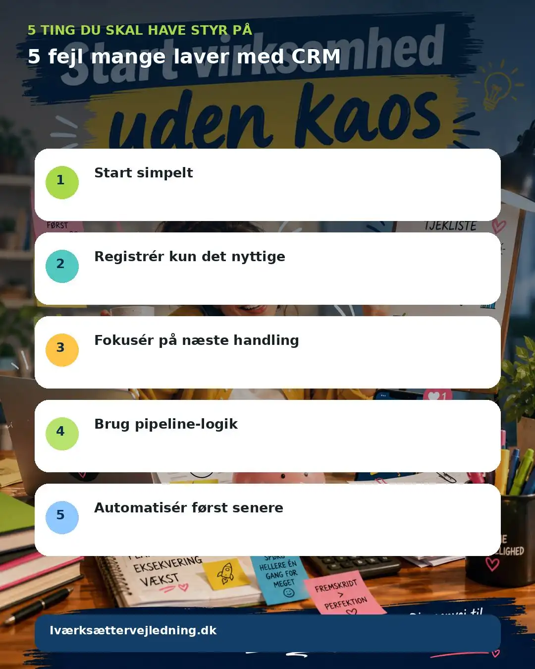 5 fejl mange laver med CRM – visuel huskeliste