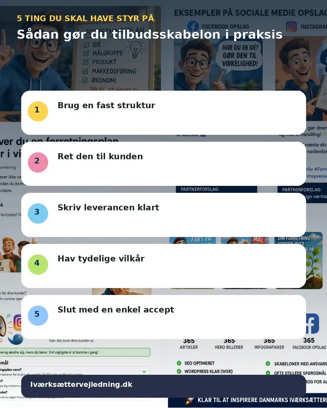 Sådan gør du tilbudsskabelon i praksis – visuel huskeliste