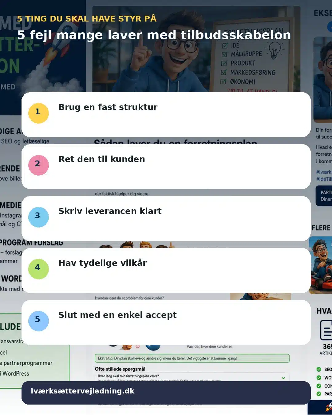 5 fejl mange laver med tilbudsskabelon – visuel huskeliste