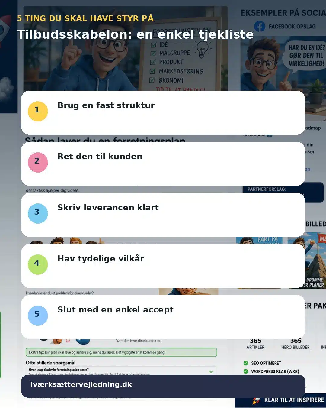 Tilbudsskabelon: en enkel tjekliste – visuel huskeliste