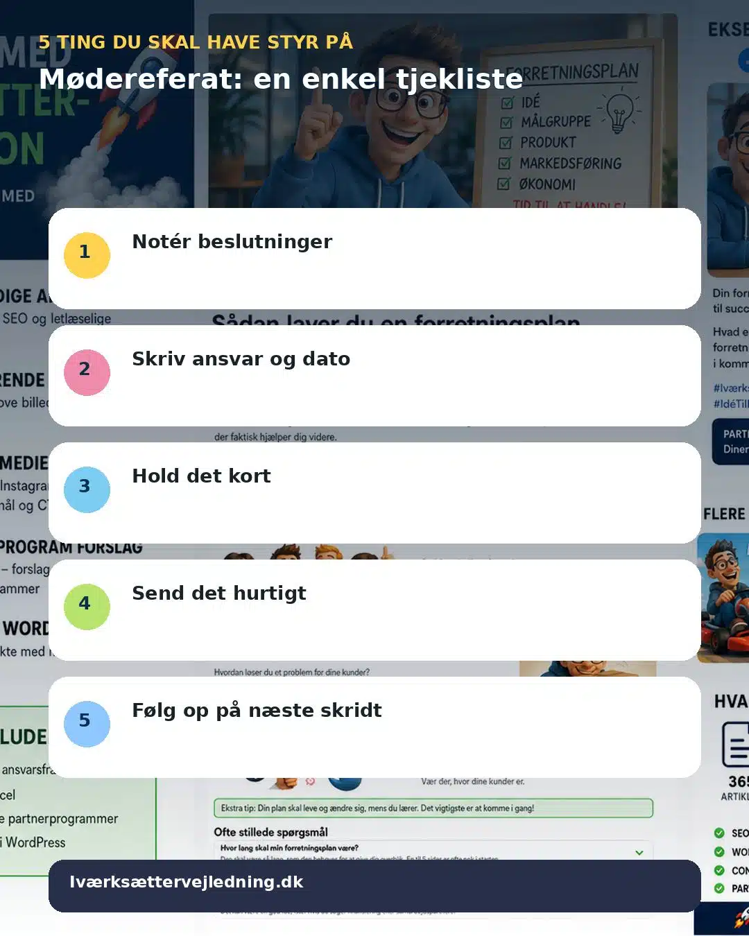 Mødereferat: en enkel tjekliste – visuel huskeliste