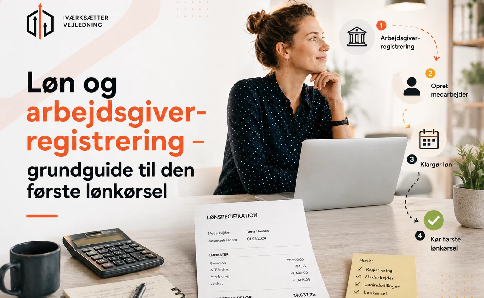 Løn og arbejdsgiverregistrering: Grundguide til den første lønkørsel