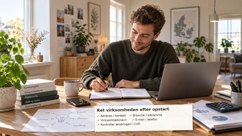 Sådan ændrer du oplysninger om din virksomhed efter opstart