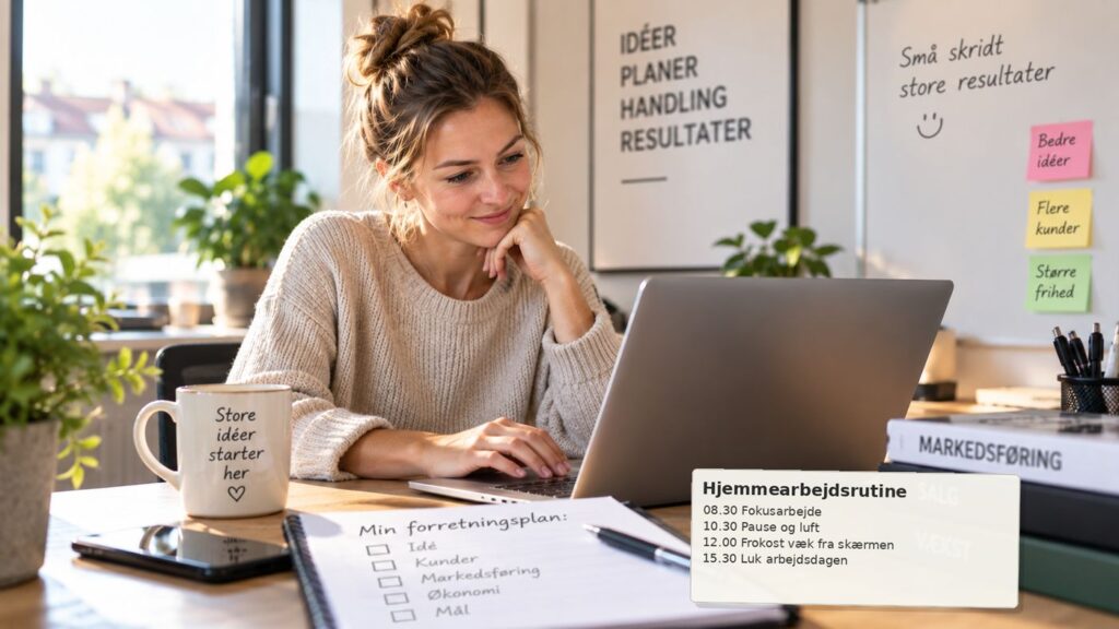 Arbejde hjemmefra som selvstændig: Fordele, ulemper og rutiner
